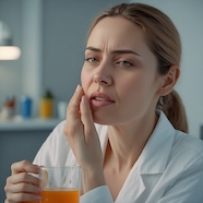 A person experiencing tooth pain